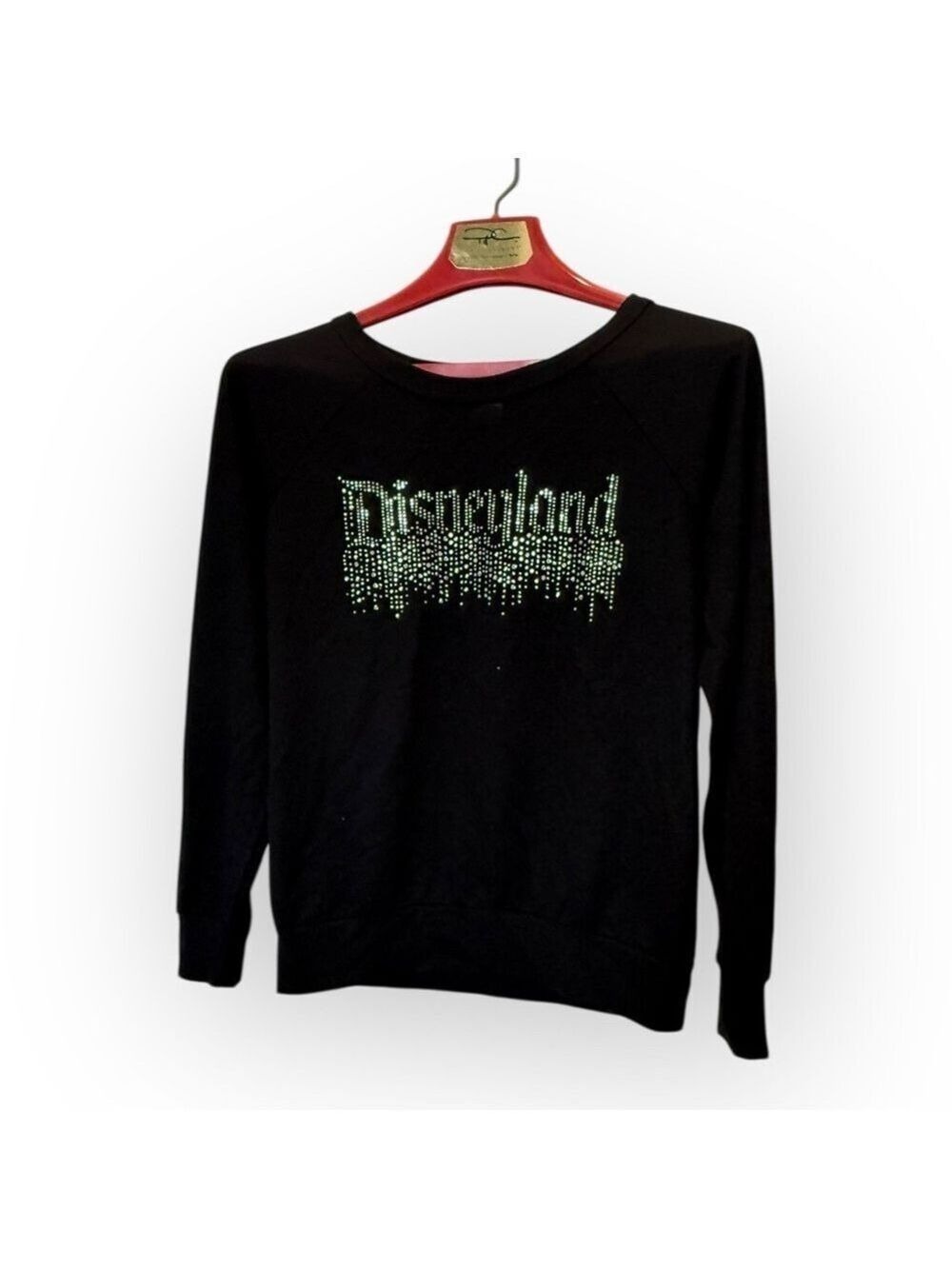 Disney Parks Disneyland Black Rhinestone Graphic Pullover Top Size Small